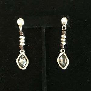 Uno de 50 Leather & Swarovski Dangle Earrings